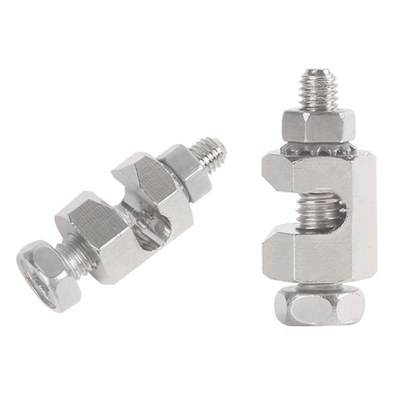 A84X-2 Pcs Copper Ground Clips Solar Panel Ground Lug Cable Clips For Making Ground Connections To 6 AWG And 8 AWG Bare Wire