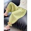 Girls Summer Ice Silk Capri Pants Breathable Anti Mosquito Korean