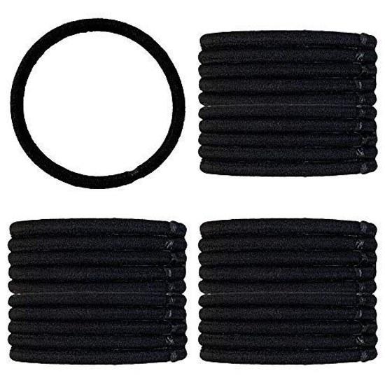 Hair tie ring rubber inner diameter 5cm thickness 4mm black 30 pieces set
