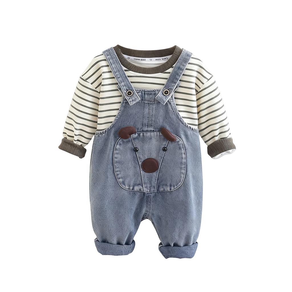 Kids Casual Long-Sleeve Set, Comfortable Daily Wear Outfits