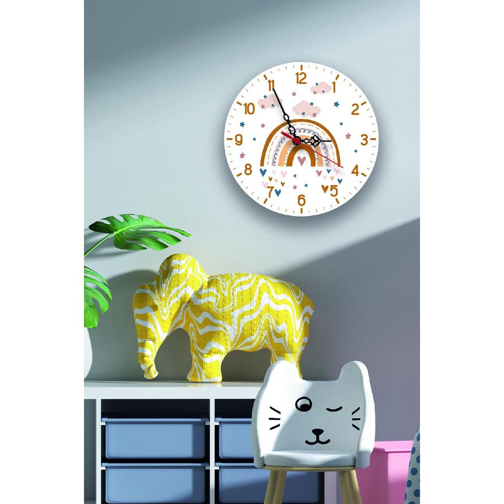 Children's Room Digital Printed Silent Flowing Wall Clock Model 1420