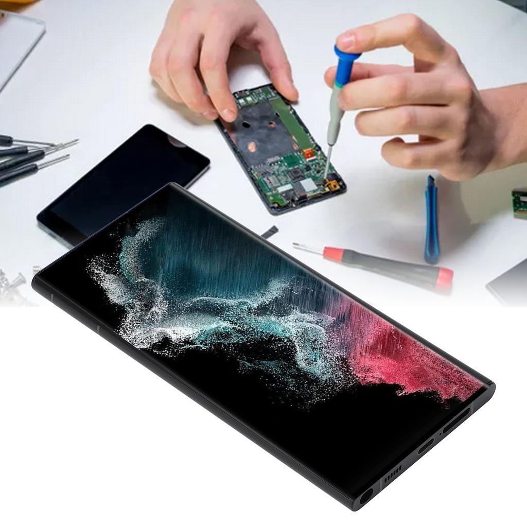 6,8 Zoll Ersatzbildschirm für 2 5G SM S908B EU Internationale Version Touchscreen-Digitizer-Reparaturteile mit Rahmen Fingerabdruck
