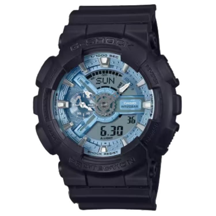 CASIO Men Liquid Crystal/Analog Dual Display Series Blue Watch GA-110CD-1A2 GA-110CD-1A2 Blue Dial