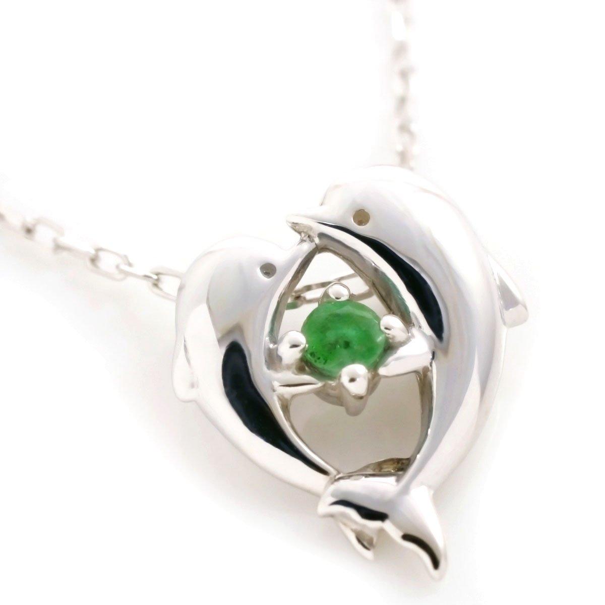 

Cherish May Birthstone Ожерелье с изумрудным сердцем Ожерелье с подвеской Белое золото 514808em [Cherish] Дельфин/Дельфин [K10 (К10WG)]