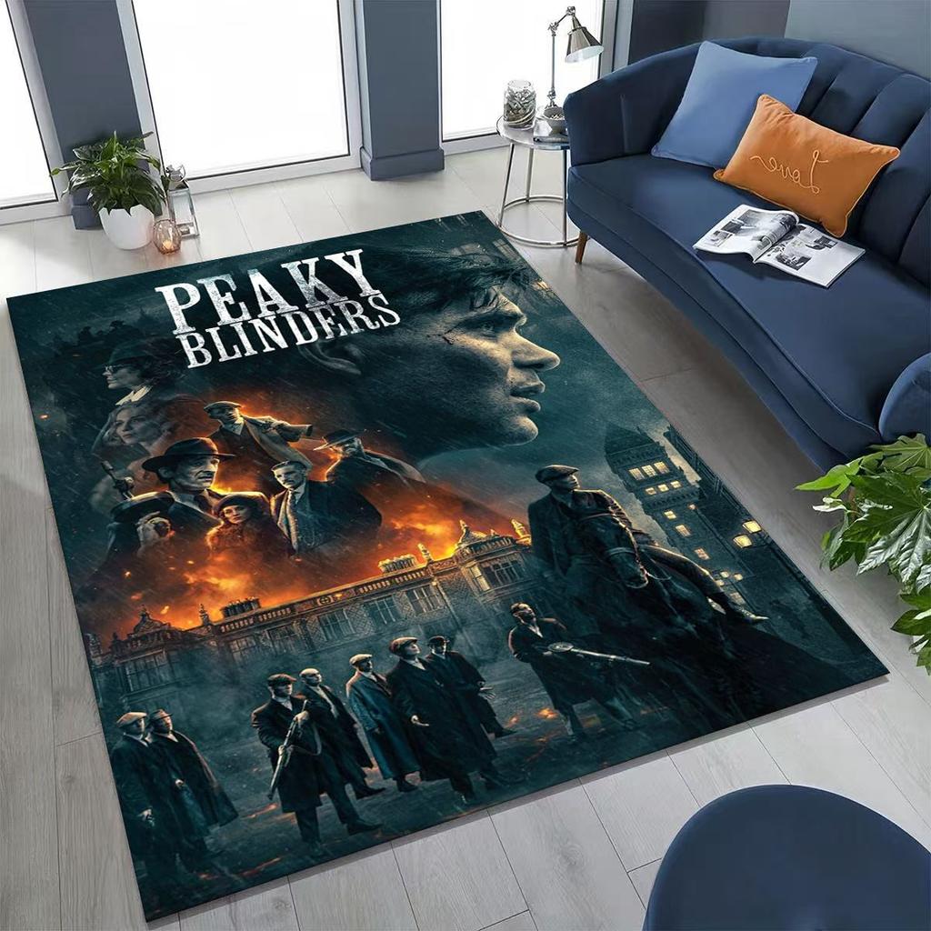3D Tommy Shelby P-Peaky B-Blinders Kunst Teppich für Schlafzimmer Wohnzimmer Sofa Zuhause Fußmatte Dekor, Große Kinder Rutschfeste Bodenmatte
