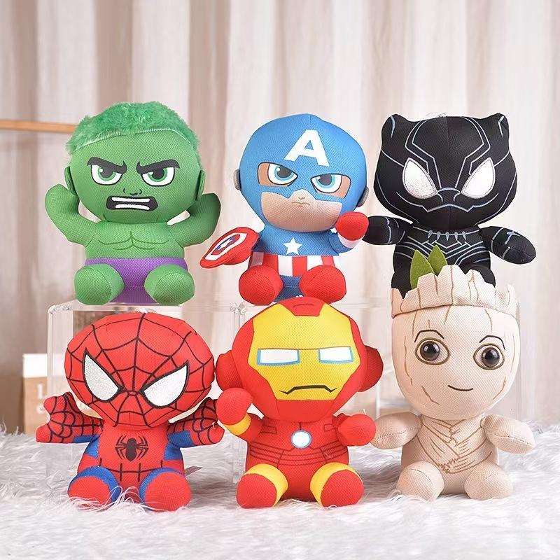 20-25cm Man Spidermaned Plush Toys Movie Dolls Marvel Avengers Soft Stuffed Hero Captain America Iron Christmas Gifts for Kids