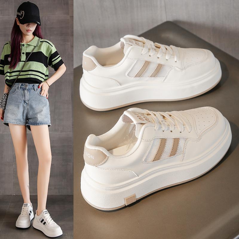 New Spring Outer White Shoes Women's Platform Popular Versatile Angola Wear 2025 Red Muffin Casual Sports Board Shoes