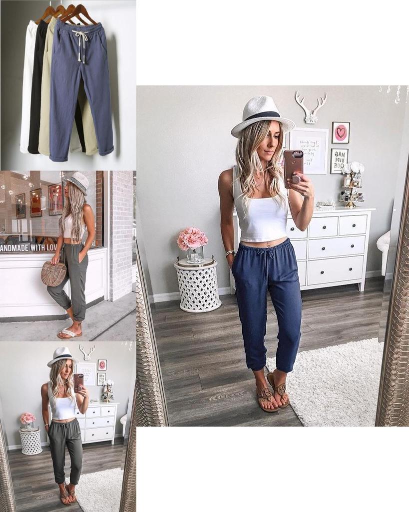 Womens High Waist Loose Cotton Harem Pants With Comfortable And Fashionable Ninth Design