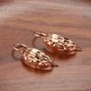 New Trend  Rose Gold Bridal Earrings For Women Unusual Hollow Flower Long Drop Earrings Wedding Daily Fashion Jewelry