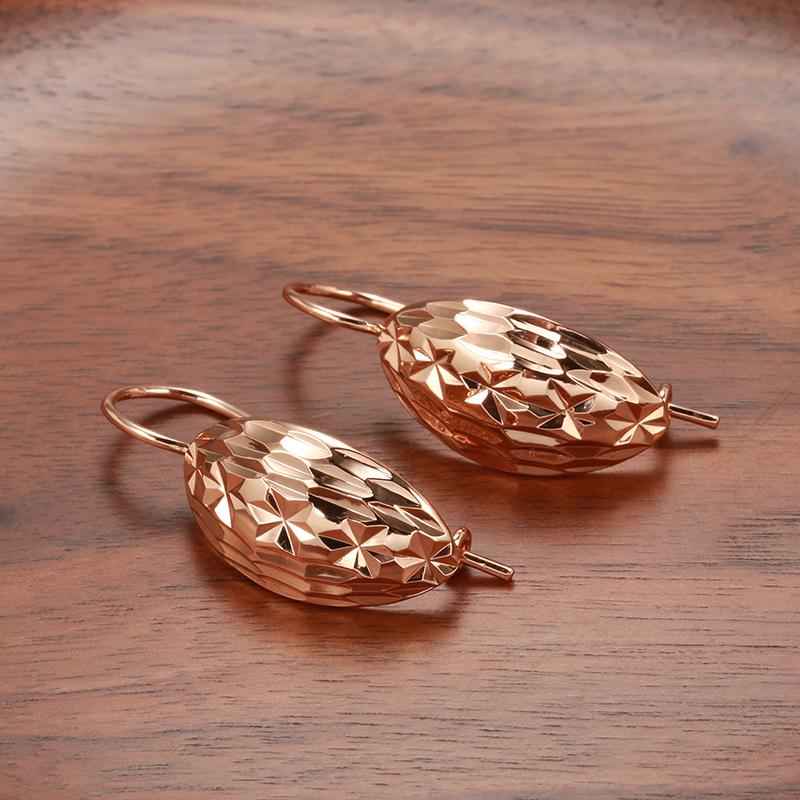 New Trend  Rose Gold Bridal Earrings For Women Unusual Hollow Flower Long Drop Earrings Wedding Daily Fashion Jewelry