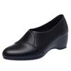 Versatile Wedge Heel Women's Shoes, Comfortable Shoes for Middle-aged and Elderly Women, Spring and Autumn Style, Women's Soft-soled Leather Shoes