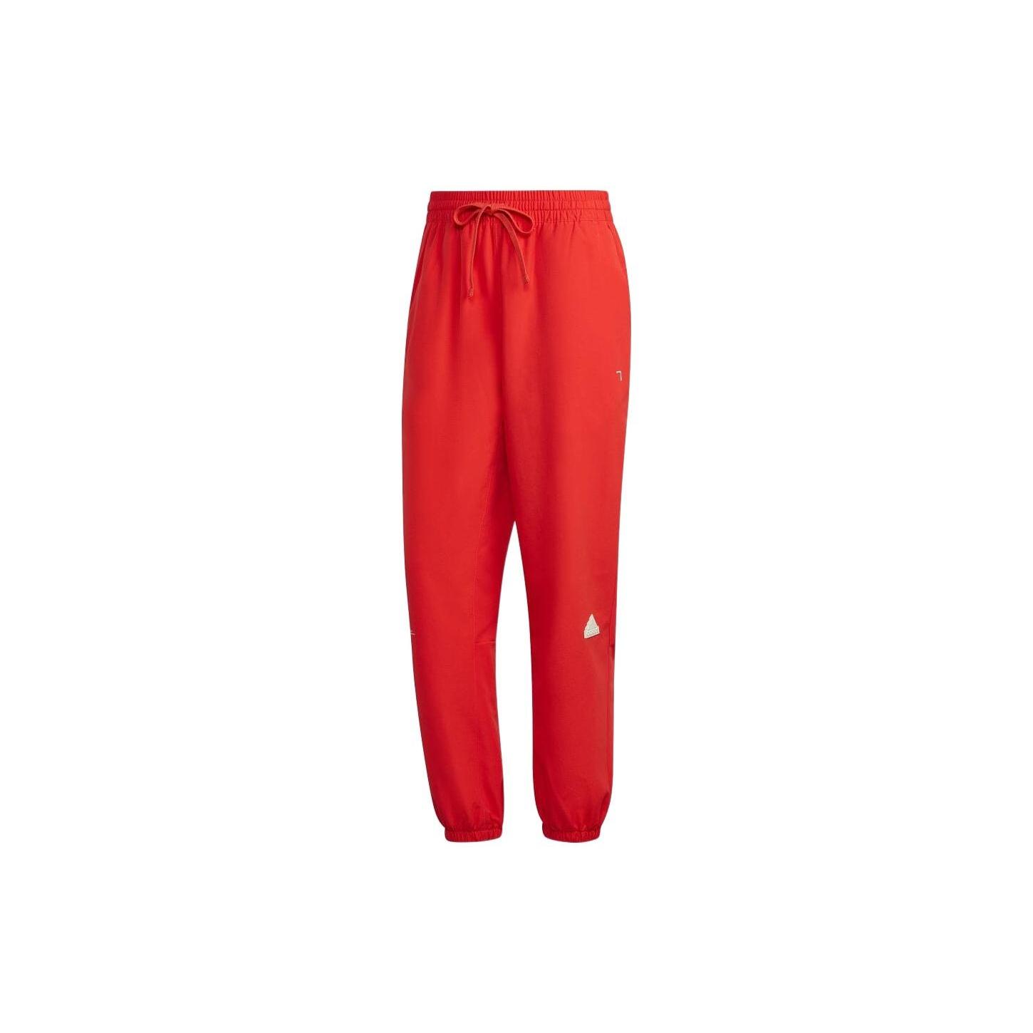 Men s adidas Solid Color Logo Bundle Feet Casual Sports Pants/Trousers/Joggers Autumn Red HG2068 M