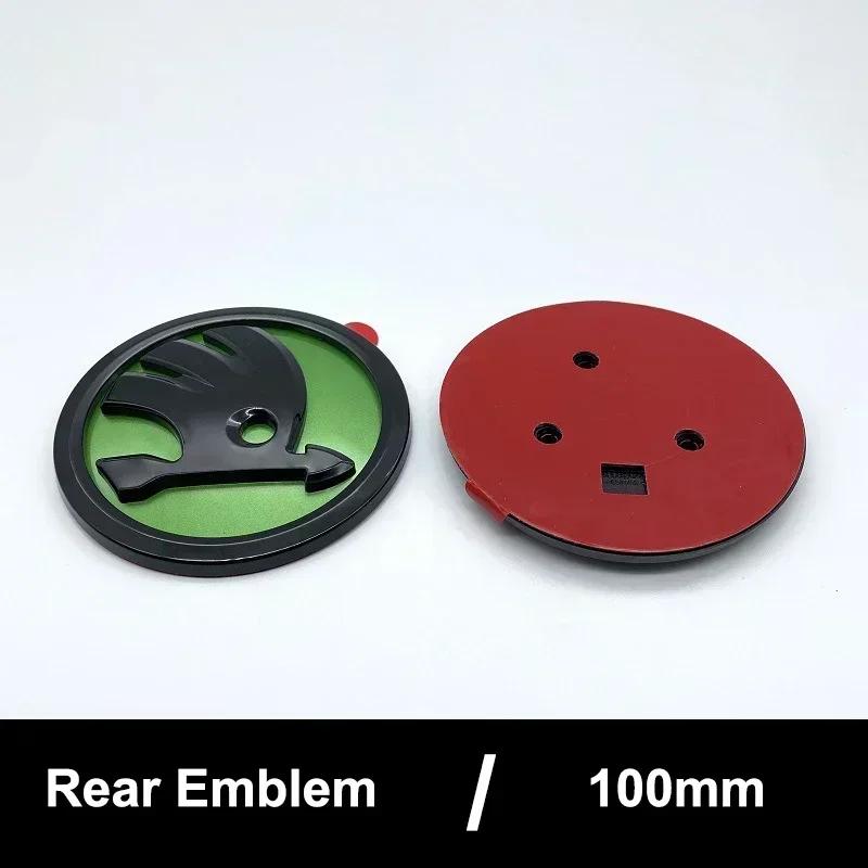 DYZ5 ABS 100mm Front Rear Emblem Decals for Skoda Yeti Superb Octavia A7 RS Rapid Fabia Karoq Car Trunk Badge Sticker Accessories