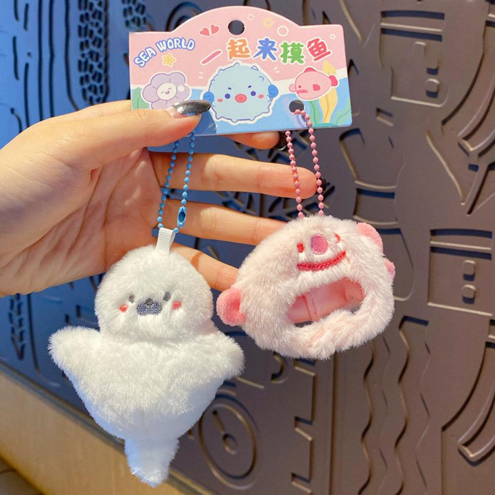 

Soft Marine animal Doll Keychain Cute Couple key chain Creative Plush headband keychain Girl Style 1