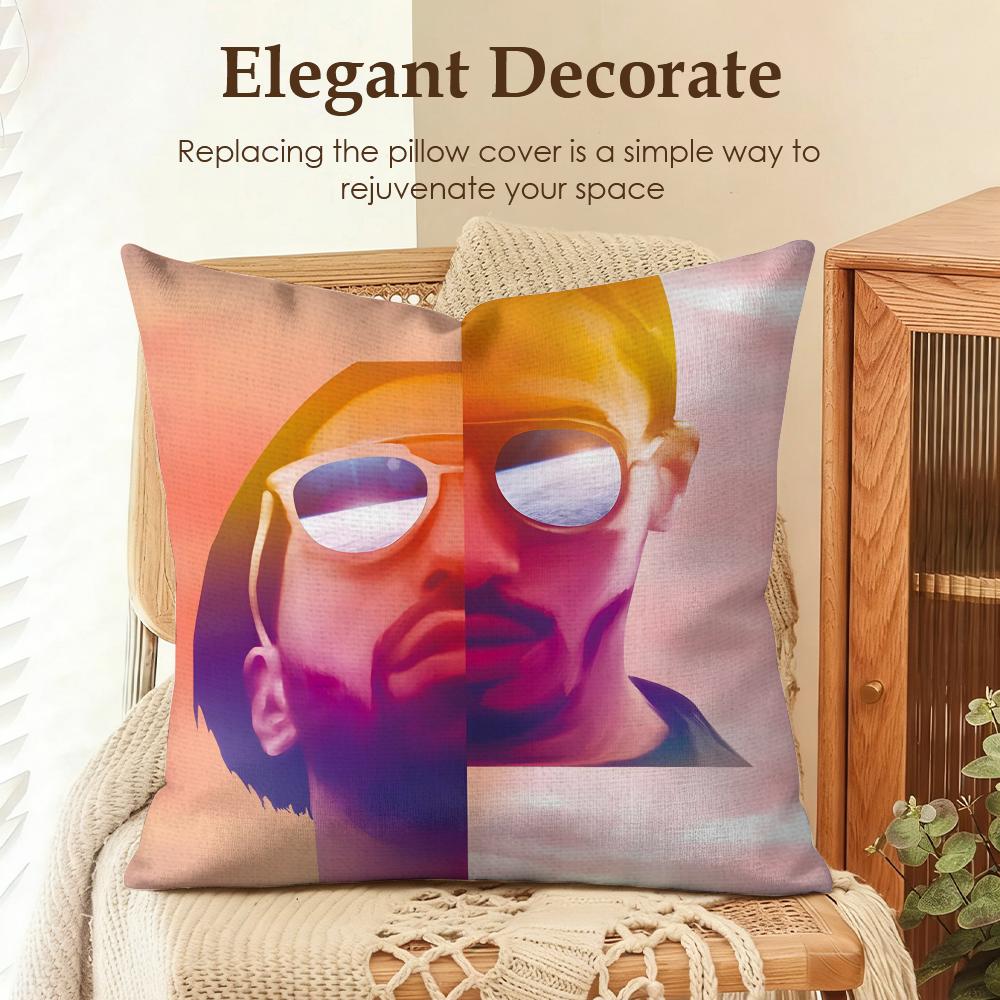 Rapper PPNL Cushion Cover Natural Linen Organic Fabric DoubleSided Printing Sofa Home Decor Gift Pillow Case