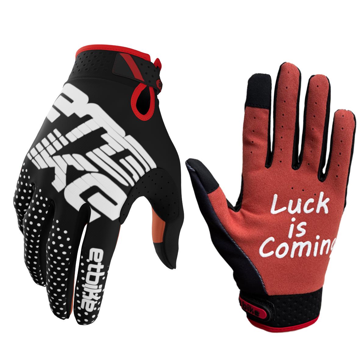 ETBIKE riding gloves, motorcycle outdoor sports off-road, touch screen support, bicycle mountain bike S чёрный