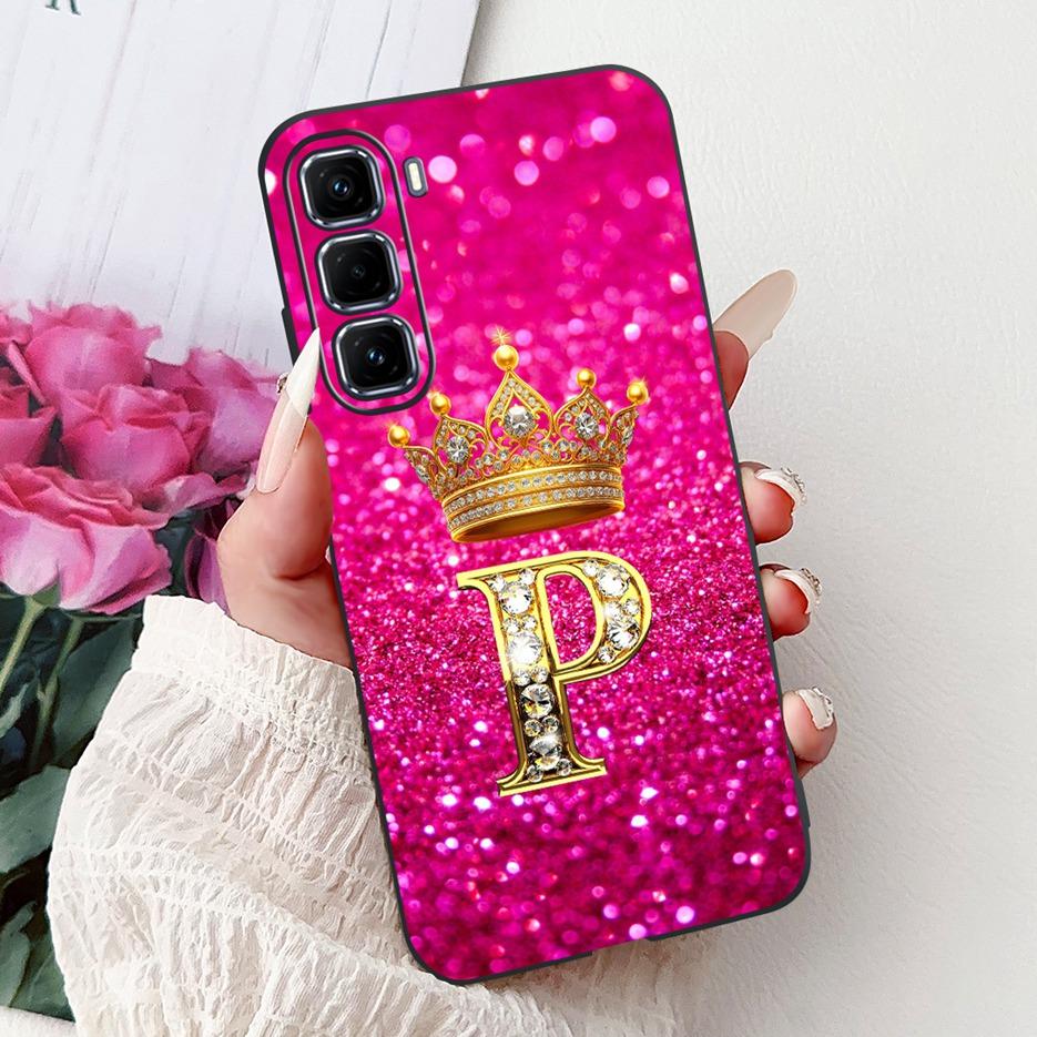 For Infinix Hot 50 Pro Plus Case X6880 New Crown Letters Cover Soft Slim Phone Case For Infinix Hot 50 Pro Hot50 4G Fundas Coque
