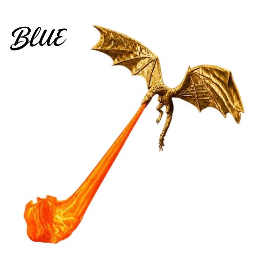 Unique Bookshelf Ornaments Dragon Nook Light 3D Printed Fire-Breathing Fantasy Shelf Decor with Flame Flying Desk Figurine Base Figurine Halloween