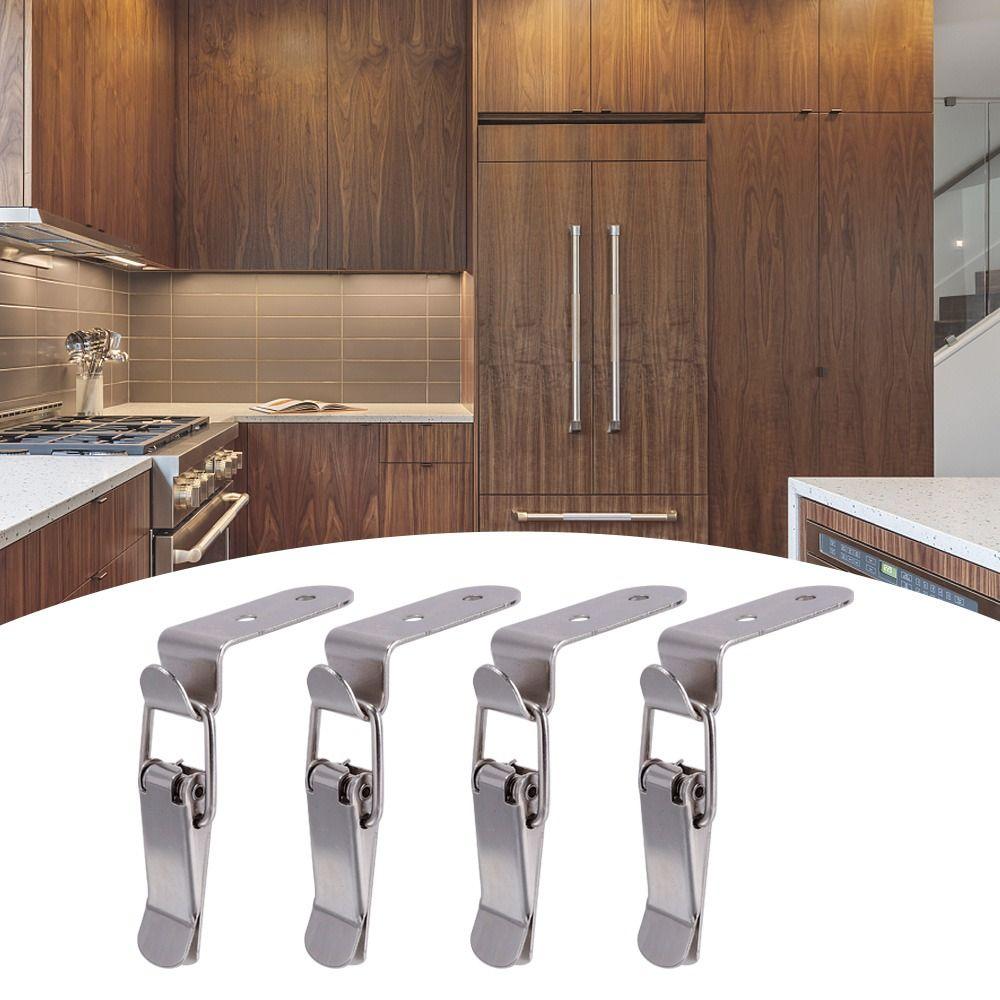 

Durable 90 Degrees Wooden Box Hasps Clamp Spring Catch Clasp Duck-mouth Buckle Hook