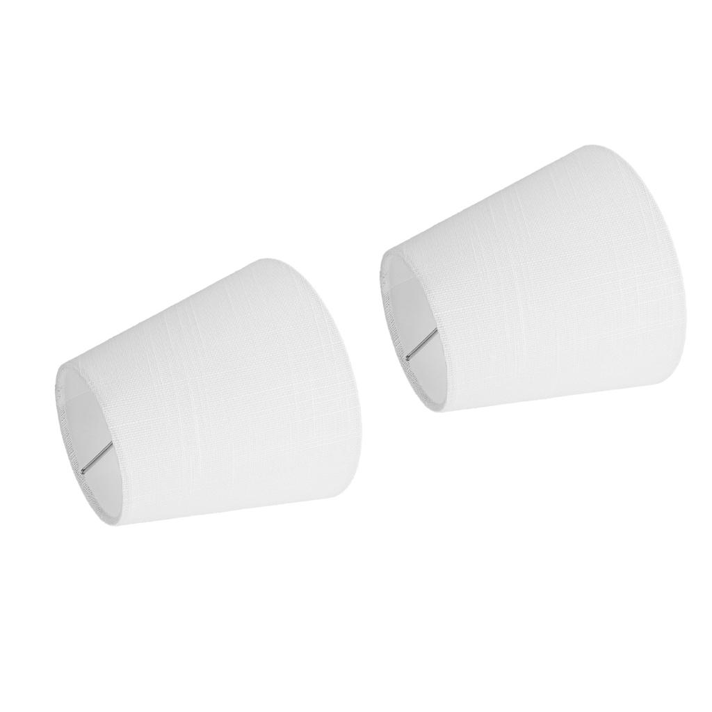 6 stk Hvit Stoff Lampeskjermsett Moderne Minimalistisk Lampeskjerm for Kandelaber Gulv Bord Lysekrone