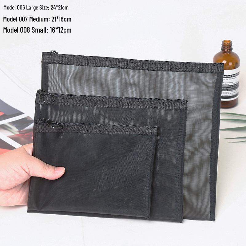 Nylon Mesh Cosmetic & Toiletry Bag Set for Travel & Home