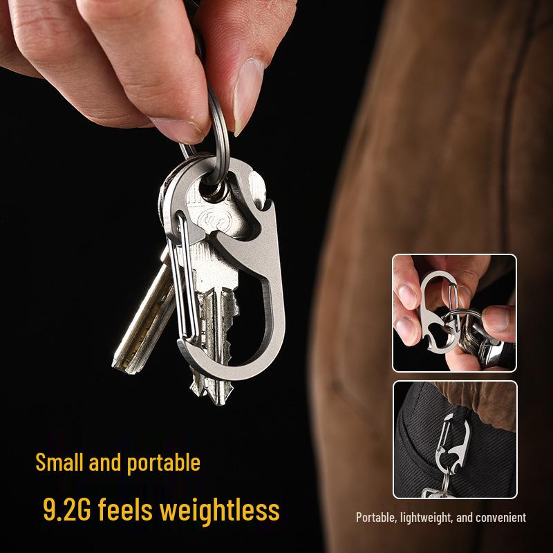 Titanium Alloy Multifunctional Car Keychain & Bottle Opener for Outdoor Use