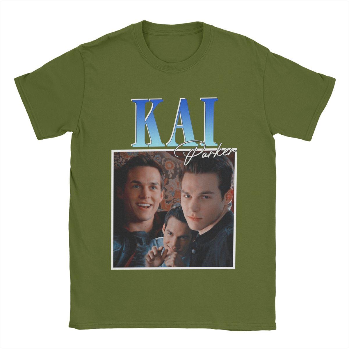 

Мужские футболки Кай Паркер Дневники вампира Смешные футболки 100% хлопок Футболки с коротким рукавом Футболки с круглым вырезом Одежда Лето 4XL