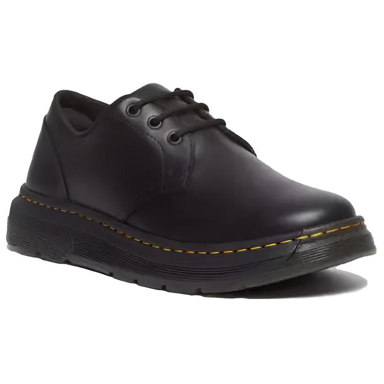 Dr. Martens Kožené boty s kulatou špičkou, šněrovací, pohodlné, nízké, ležérní, unisex, černé 31669001