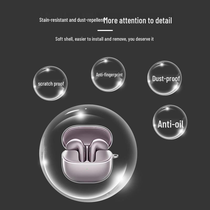Clear Protective Case for Xiaomi Buds 6: Earbud Cover and Shell for Bluetooth Earphones