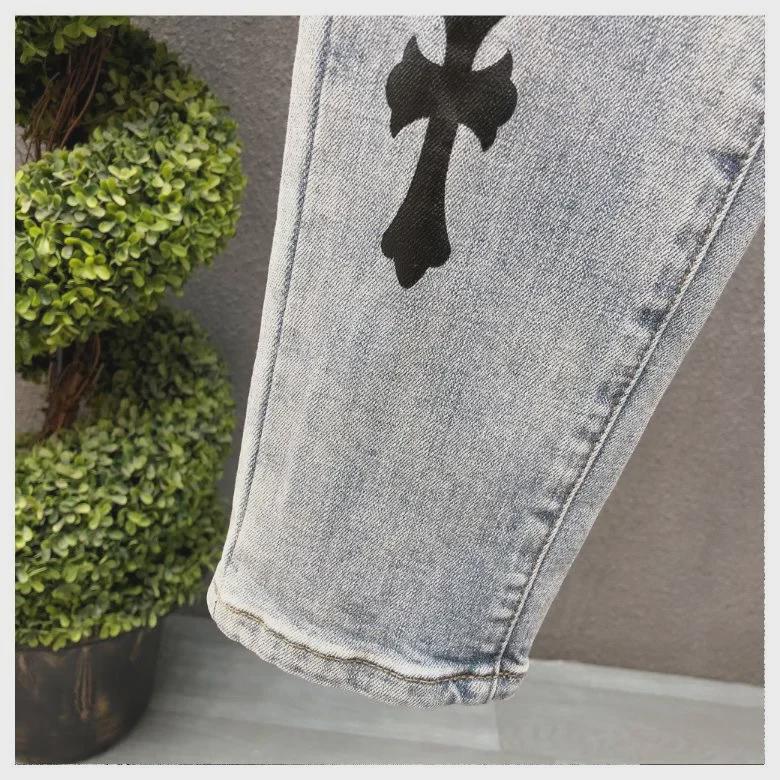 Men's Light Blue Casual Straight-Leg Summer Jeans