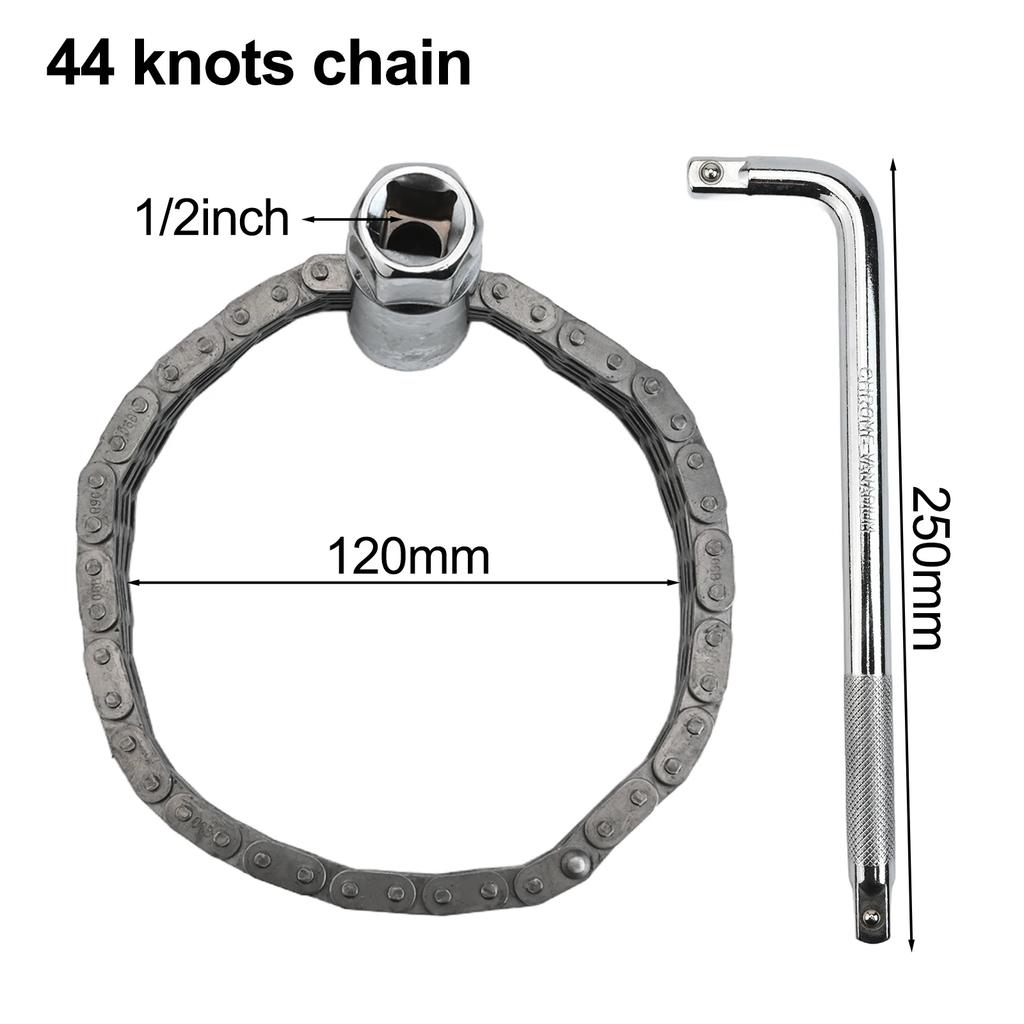 Engine Oil Filter Wrench with Premium Steel Build and Strong Chain Links Essential Tool for Mechanics and DIY Enthusiasts