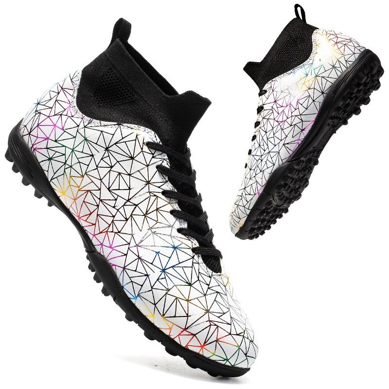 Fußballschuhe Herren/Damen Lightning Camoufl e Fußballschuhe Gummi Weiche Sohle Kurze Stollen Kunstrasen Jugend Kinder Fußballschuhe