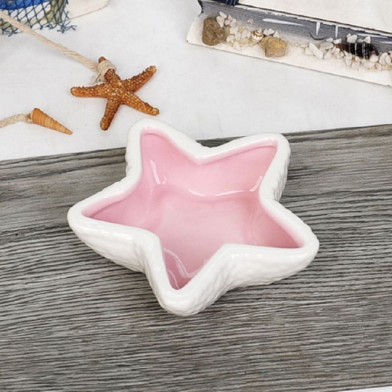 Хомяк Милая Керамическая Миска для Еды Стильная Морская Звезда Золотой Шелковый Медведь Миска для Зерна Маленький Питомец Противоопрокидывающаяся Миска для Воды Миска для Еды Коробка