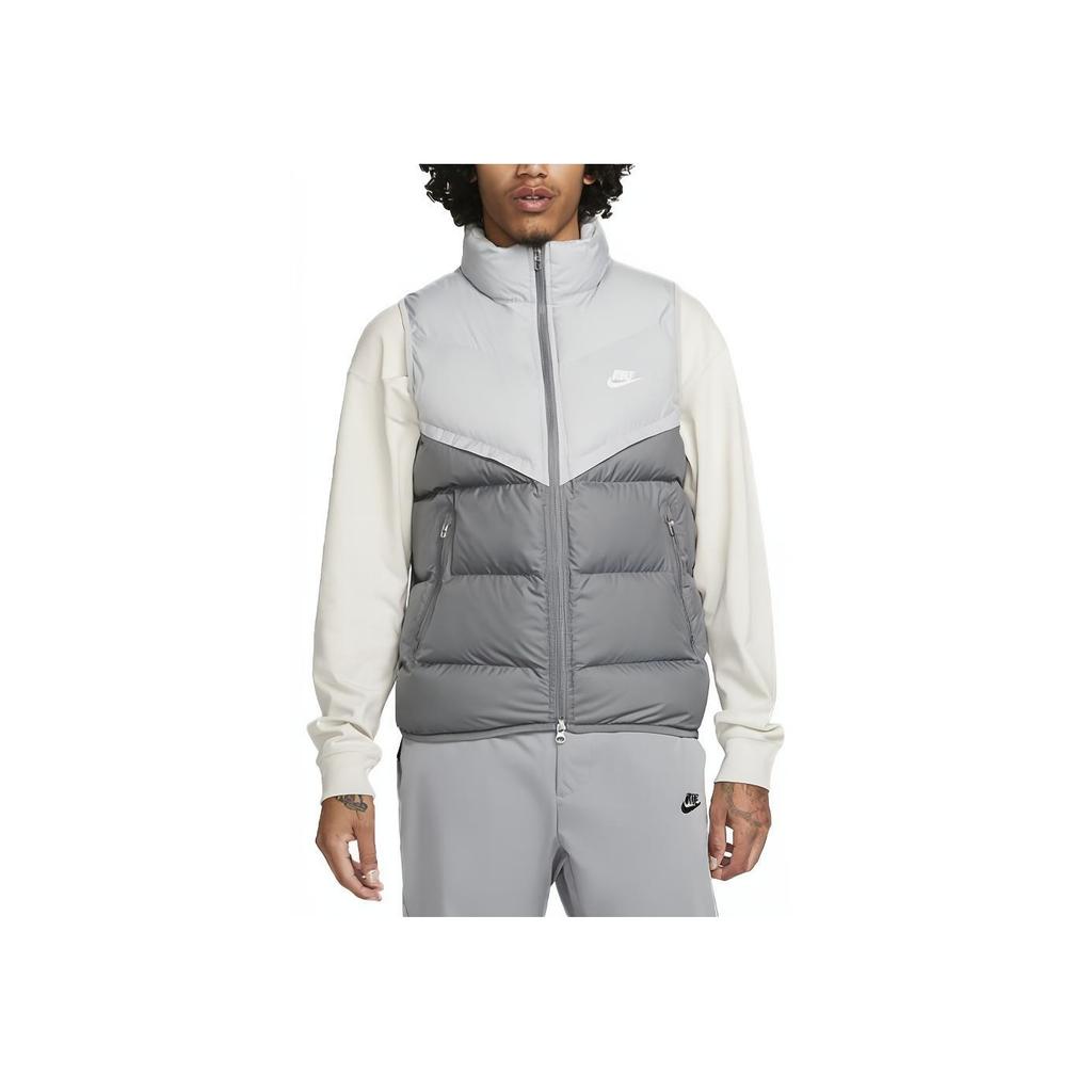 Nike Storm-FIT Windrunner Color Block Logo Stand Collar Zip Vest Men Vests Gray FB8193-077