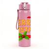 1PC Merry Christmas Banner Text Pattern 750ml Color Plastic Sports Water Bottle Leakproof Flip Straw Lid Suitable for Sports Office Home Use