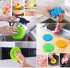 PICKWALK Silicone Dish Scrubber (Pack of 2) – Food Grade BPA-Free Sponge Brush, Reusable Rubber Cleaning Pad for Kitchen Dishes, Fruits & Vegetab