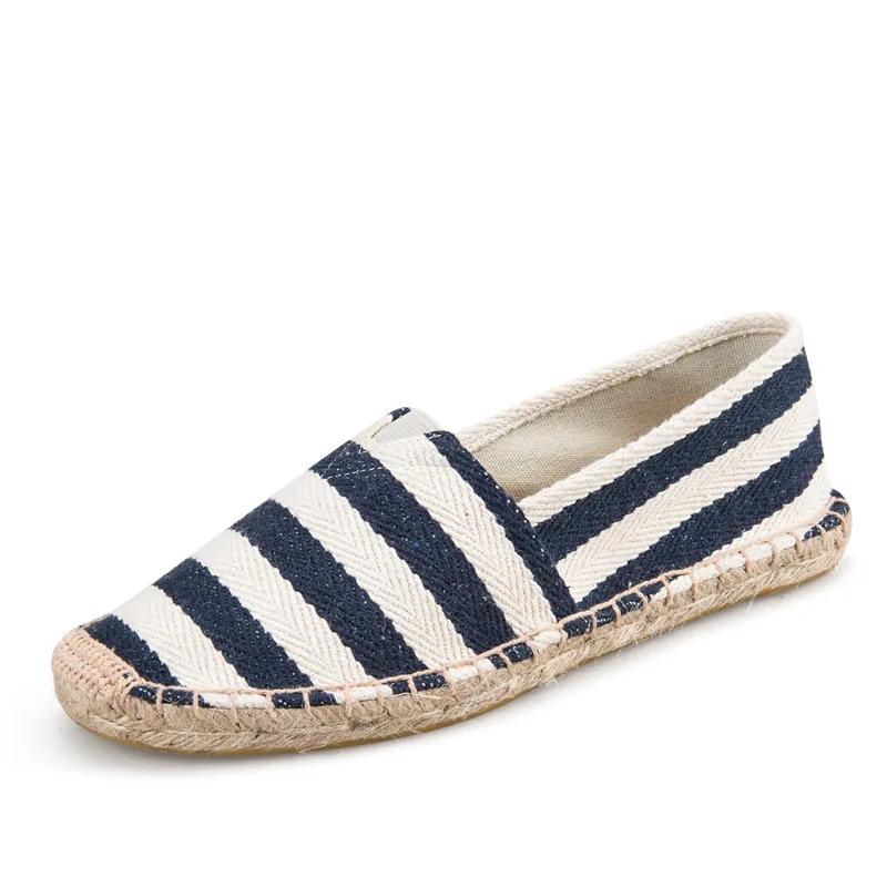 Pánské espadrilky, pánské patchworkové nazouvací letní boty, pánské mokasíny, prodyšné plátěné pánské boty, jutové zabalené dámské boty, unisex boty