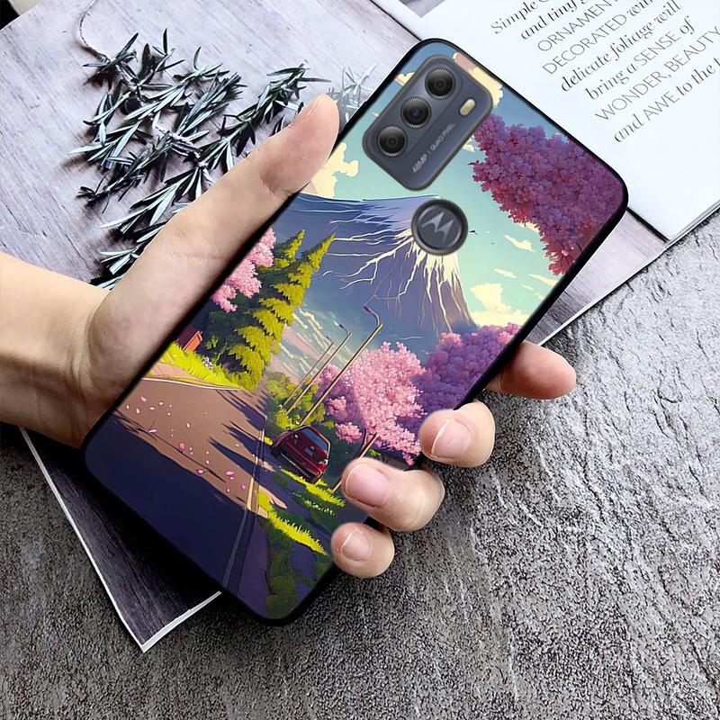 Japanese Mount Fuji Landscape Phone Case For Moto E32 E32S E20 E40 E7 Plus Edge 40 30 Ultra Neo 20 Lite G13 G9Plus GPure GStylus