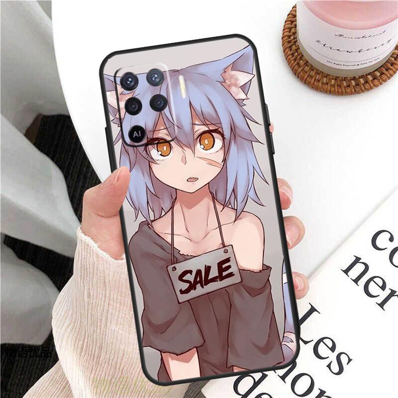 Anime Cat Girl Case For Oppo A78 A54 A74 A94 A17 A57 A77 A76 A16 A96 A18 A60 A80 A40 A38 A58 A98 A15 A5 Pro