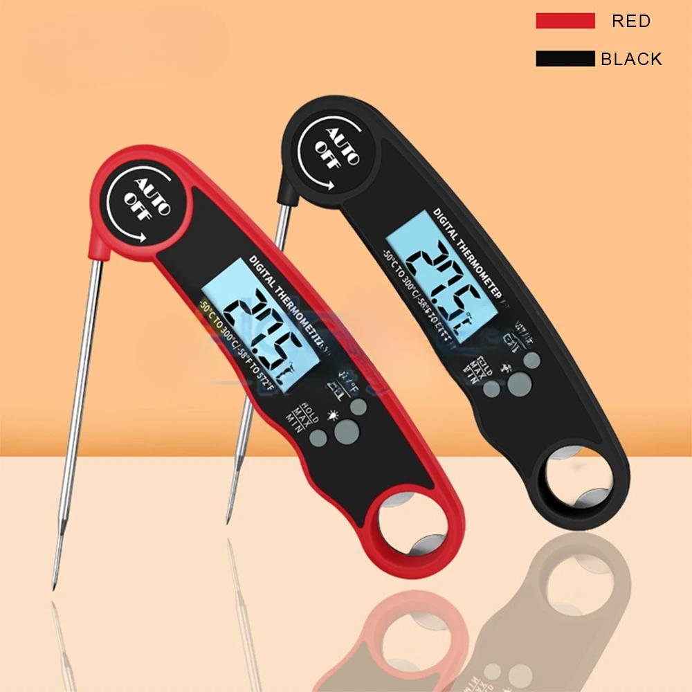 Instant Read Meat Thermometer Best Waterproof Ultra Fast Digital Food Water Milk Thermometer for Outdoor Cooking BBQ and Kitchen
