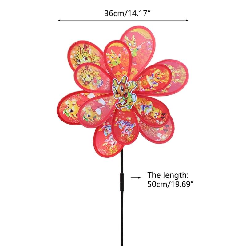 Colorful Cartoon Dragon Wheels Windmill for Children Outdoor Activities and Garden Decoration Kids Windmill Toy Supplies