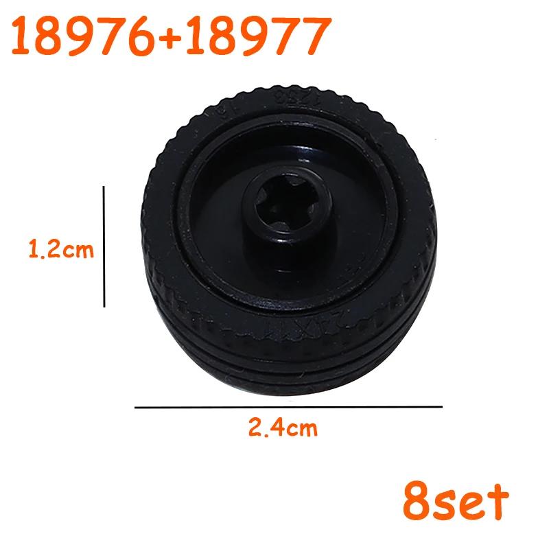 Tire Wheels Car Truck Hub Technical Bricks MOC Motorcycle Building Blocks 30285 18976 55982 55981 89201 92402 58090 35578 56891
