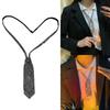 Elegant Tie Necklace with Sparkling Rhinestones for Formal Occasion Uniform Tie Punk Jeweled Necktie