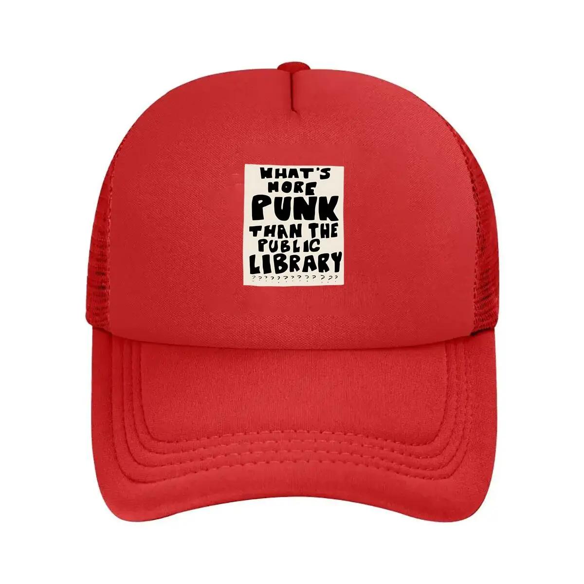 whats more punk than a public library Sticker Mesh Baseball Cap One Size
