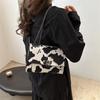 Chic 2024 Summer Cow Print Shoulder Bag Vintage Casual Small Square Bag