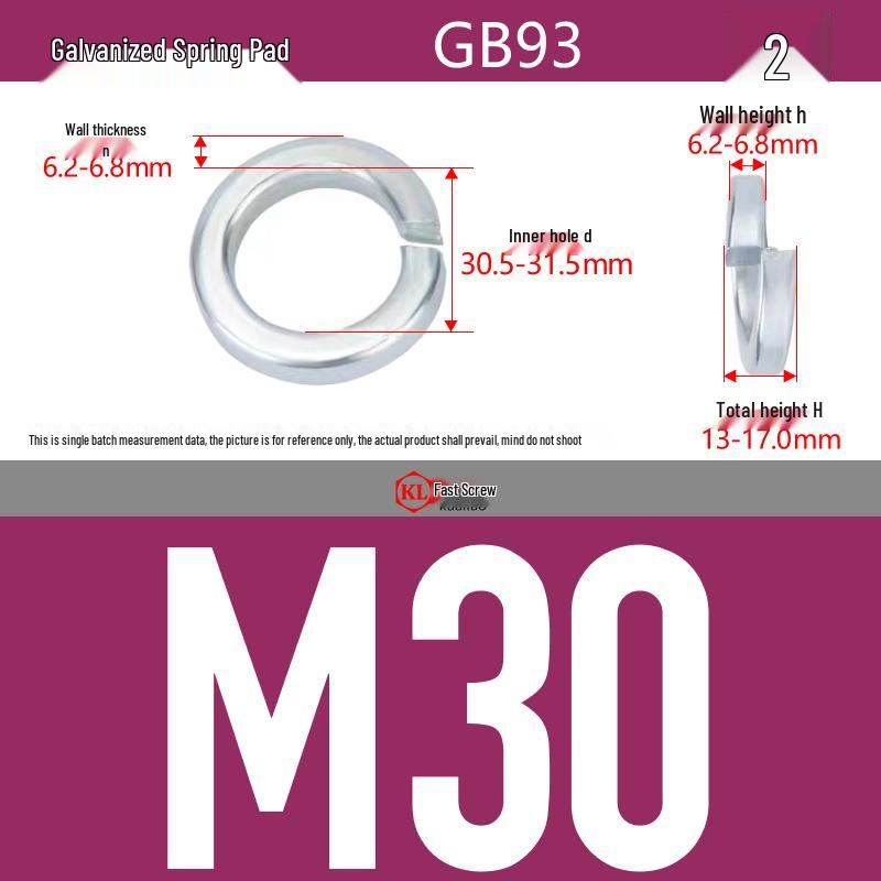 Galvanized Hex Nuts, Flat Washers, Spring Washers in M2-M48, Blue and White Zinc Coated