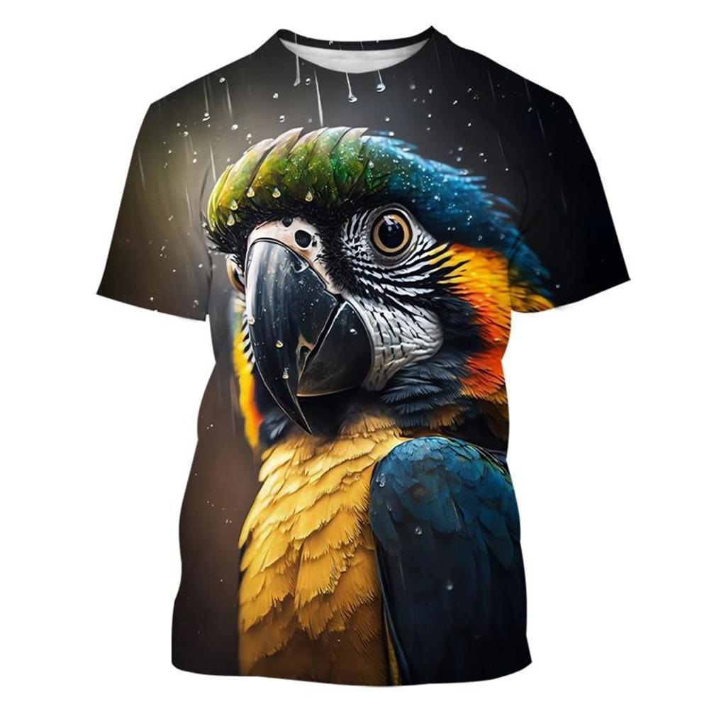 Parrot 3d Printed T-Shirt Men's Woemen's Fashion Casual Cool T-Shirt Funny Summer Short Sleeve Tops New Unisex Kids T Shirt