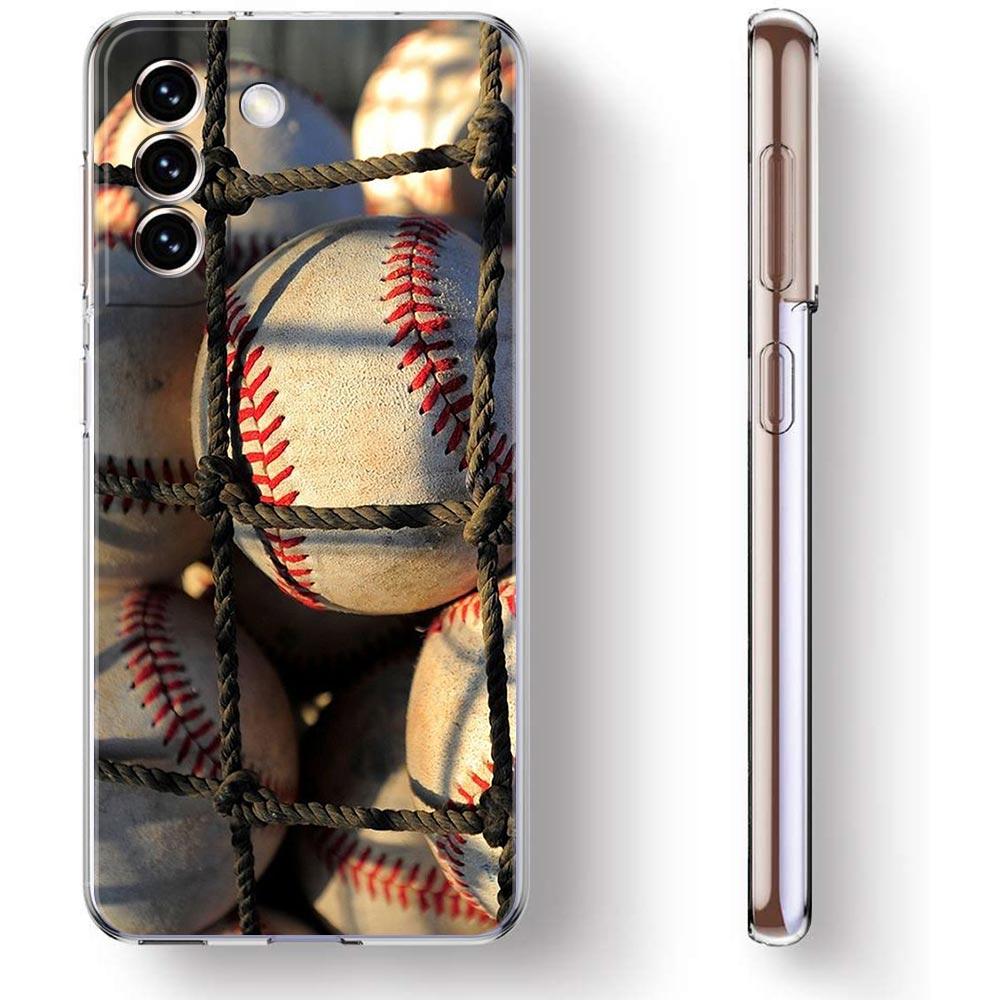 Baseball Clear Silicone Phone Case For Samsung Galaxy S23 S22 5G S20 Ultra S21 FE 5G S10E S9 S8 S10 Plus Soft Shockproof Cover