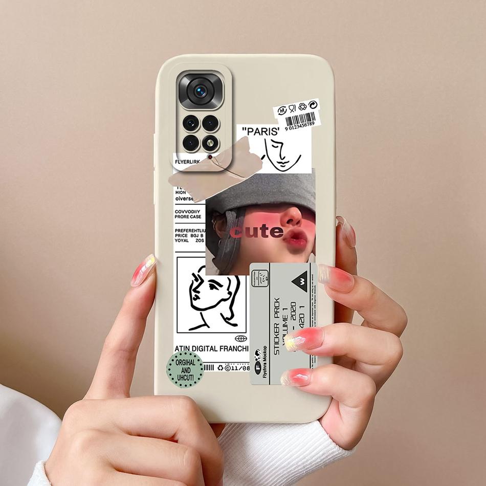 For Xiaomi Redmi Note 11S Cases Cartoon Liquid Silicone Full Coverage Anti Drop Shell For Xiaomi Redmi Note11S 11 S Coque Capa