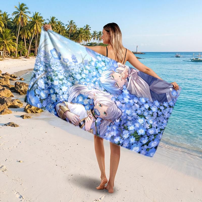 Large Beach TowelFrieren Beyond Journey's End Soft Absorbent Towel Beach Bath Home Use